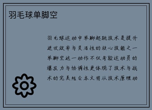 羽毛球单脚空